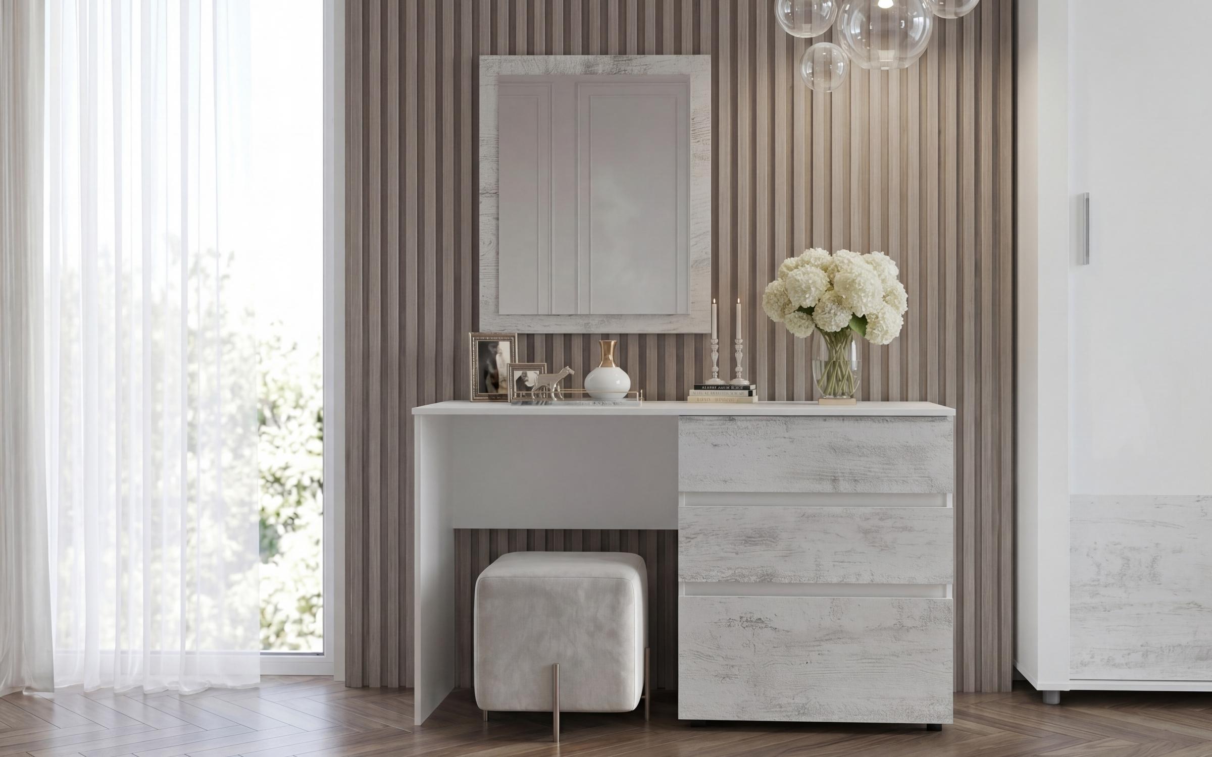 Dressing table Zora, Antique oak + white  2